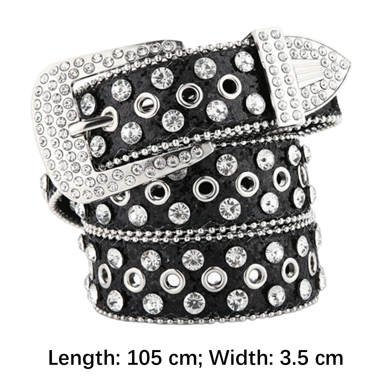 Cinturón Ancho Adornado Con Diamantes De Imitación Correa PU 3 5 Cm Ajustable 105cm Para Mujeres Y Hombres Cinturón Piel Sintética Duradero