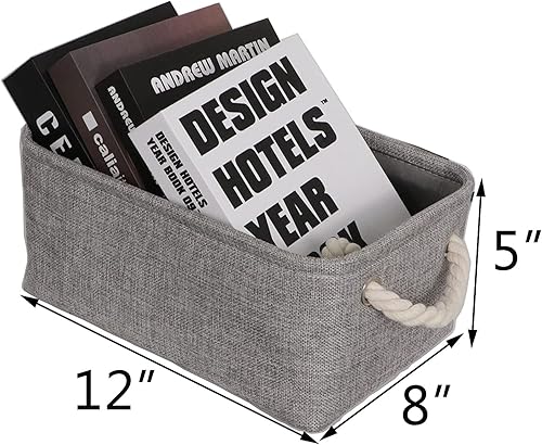 Miniatura 5 de Bidtakay Contenedores de almacenamiento de tela gris, 2 grandes (16 x 11.8 x 11.8 pulgadas) + 6 pequeños (11.8 x 7.8 x 5 pulgadas)