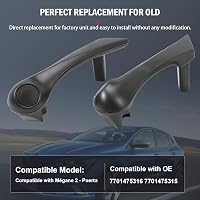 Konuooer Belső Ajtónyitó Fogantyú Renault Megane II-höz - Első Ajtókhoz Kompatibilis Fekete ABS Műanyag Szett (2 db, Bal+Jobb) 6