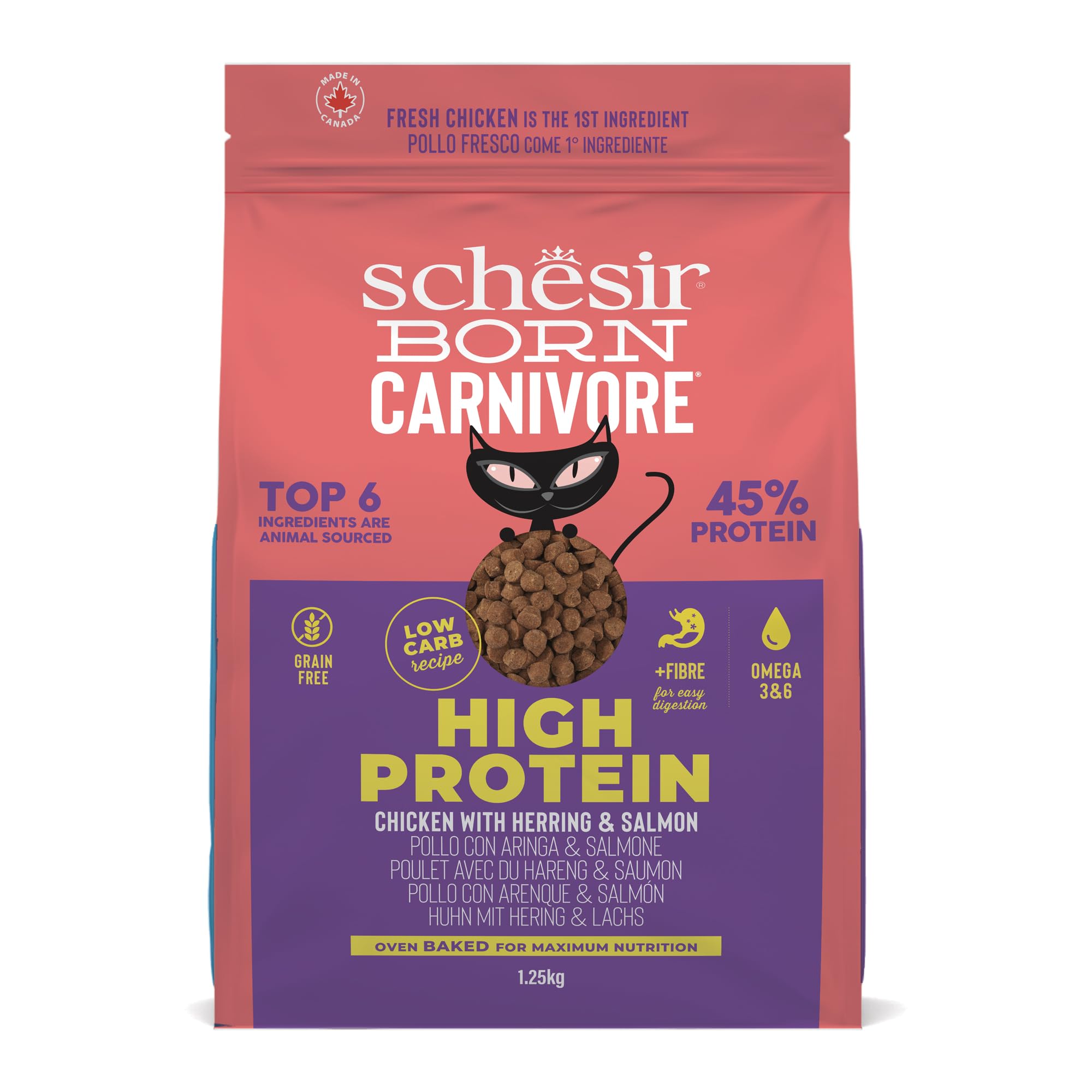 Schesir Born Carnivore Chicken & Herring Croquettes for Adult Cats Baked (1.25kg Bag)