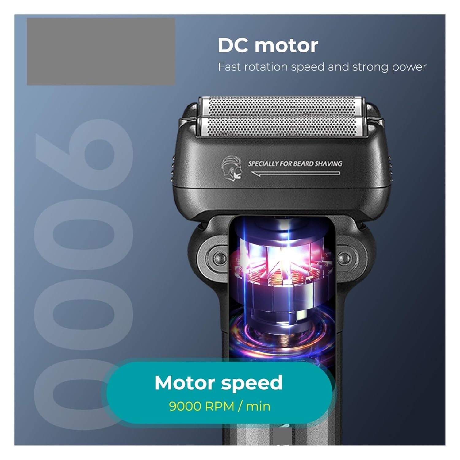 Fit for Professional 0MM Foil Shaver for Men - 9000 RPM Electric Beard Trimmer & Shaving Machine