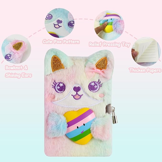 Diario con Candado para Niñas, Cuaderno de Sirena Rosa con Cerradura miniatura 4