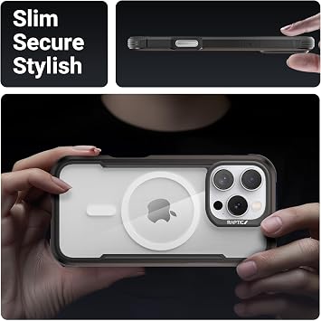Shield Magnetic Case for RAPTIC iPhone 16 Pro, Compatible with MagSafe, [2024 Capture Button Shockproof Transparent Case], Military Grade 13FT Drop Test, Durable Aluminum Frame, 6.3 inch, Mocha