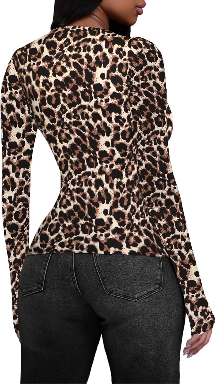 Women's Long Sleeve Basic Tops - Crew Neck Casual Going Out Y2K Fall Top Fitted T Shirt Clothes - Image 5