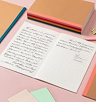 Vista 6 de 60 Pack Lined Notebook Journals Bulk, A5 College Ruled Composition Notebook, 8.3”x 5.5”, Kraft Cover with Rainbow Spines, 15 Colors 60 Pages for