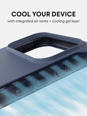 BodyGuardz Performance Pro Compatible with iPhone 17 Pro Max Case - Shockproof 18FT Drop Rating - Compatible with MagSafe - Temperature Regulating Technology - Kickstand (Navy Blue)
