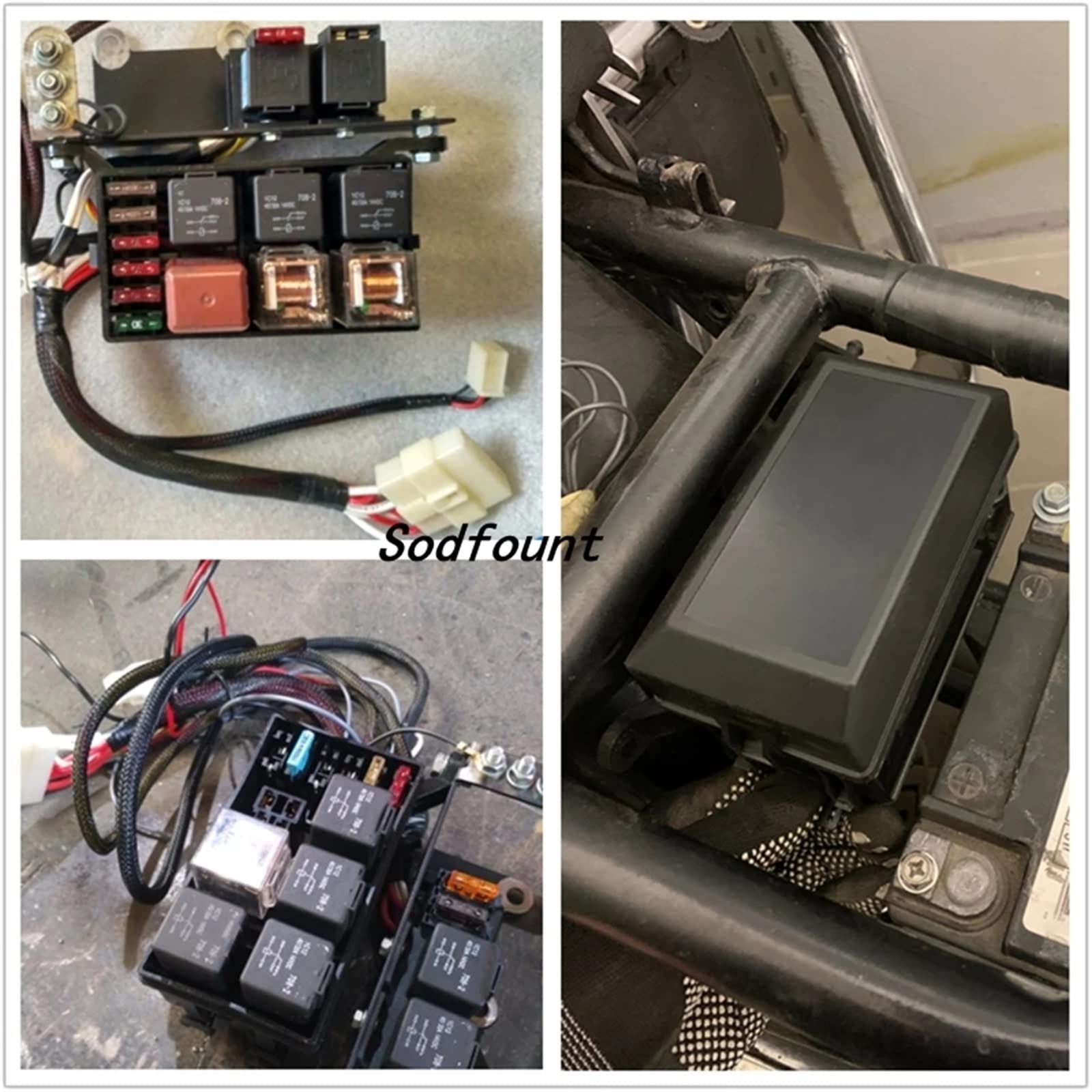 Skrzynka przekaźnikowa 12 V 24 V, 6 gniazd, bezpiecznik ATC/ATO z uniwersalnym wodoodpornym zestawem do samochodów ciężarowych (przekaźnik 12 V 5P)