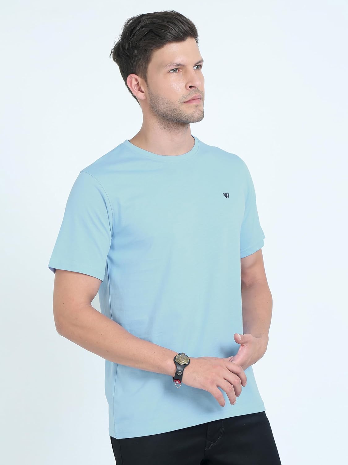 VIROH Men's American Supima Cotton Crew Neck T-Shirts, 100% Pima Cotton, Ultra Soft, Durable, 180 GSM