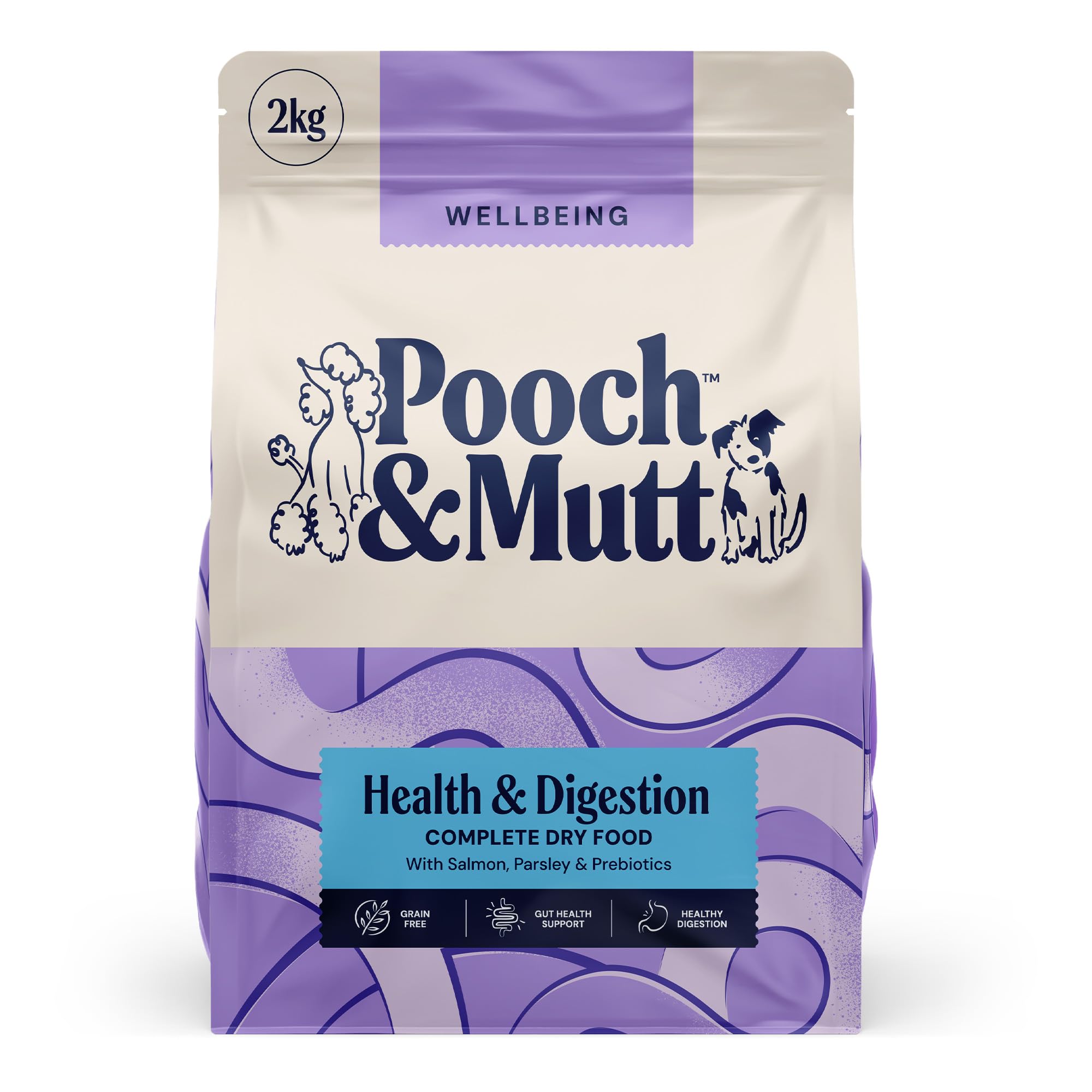 Pooch & Mutt - Health & Digestion, Complete Dry Dog Food (Grain Free), Salmon and Sweet Potato, 2kg