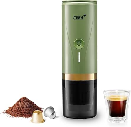 CERA+ Portable Espresso Machine, Self-Heating Electric Coffee Maker,...