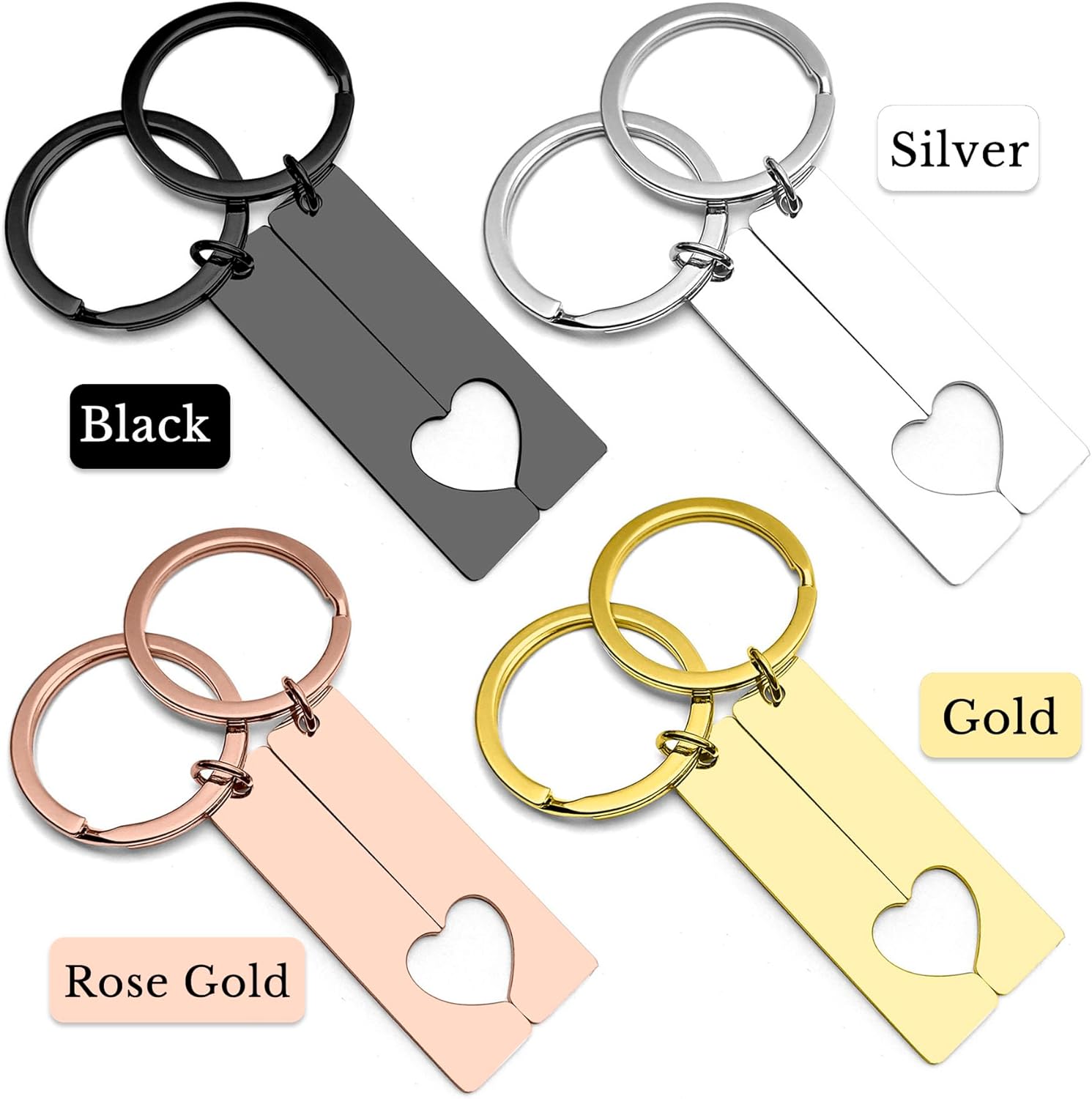 Valentine's Day Gift Personalized Couple Keychains Engraved Date/Text/Name/logo, for Boyfriend Husband Men - Image 3