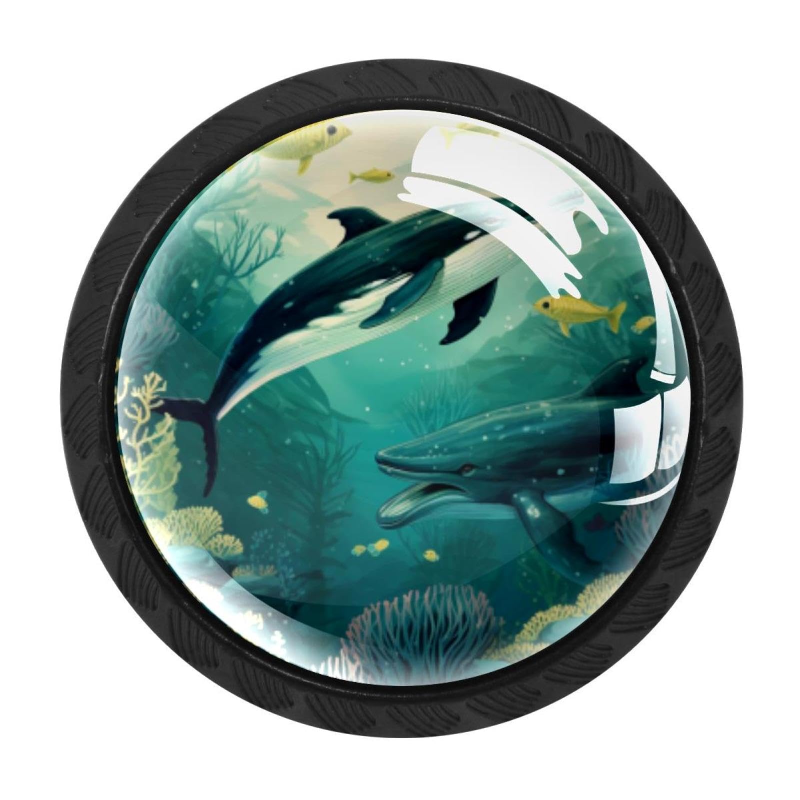 Chenzzzz Multicolored 03 4 Pack Whale Dresser Drawer Cabinet Knobs Round Crystal Glass Knobs Pulls Handles For Kitchen Wardrobe Cupboard Door Hardware