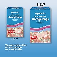 Vista 2 de Yaxa Basics Bolsas de almacenamiento de alimentos con cierre de cuarto de galón con doble cierre de cremallera, sin BPA, 150