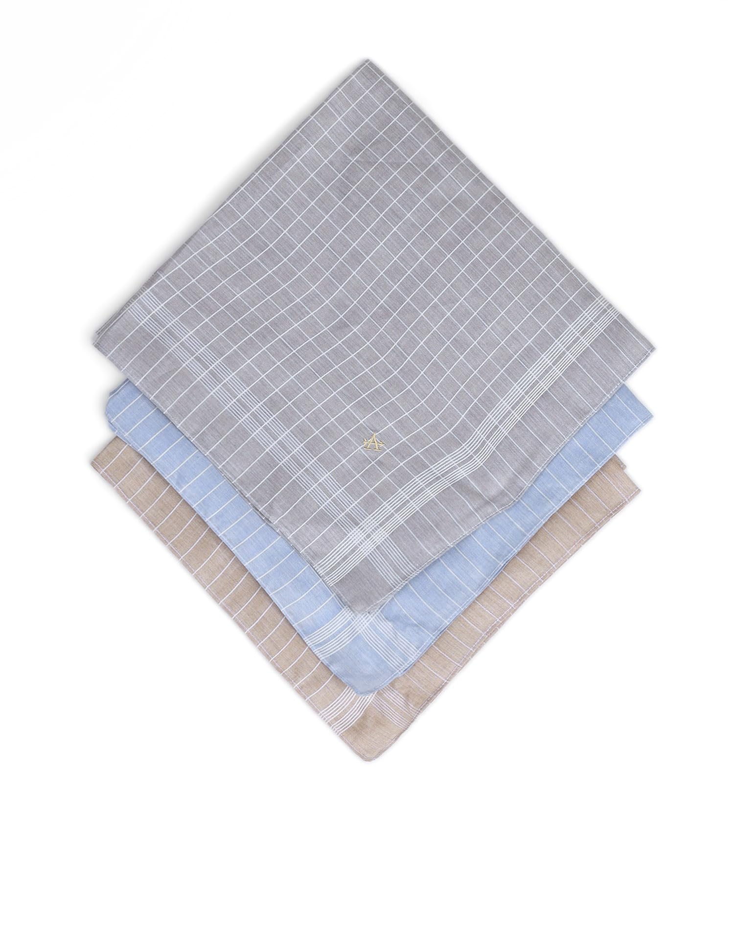 arrow Men's Pure Cotton Handkerchief - Pack Of 3-picture-41