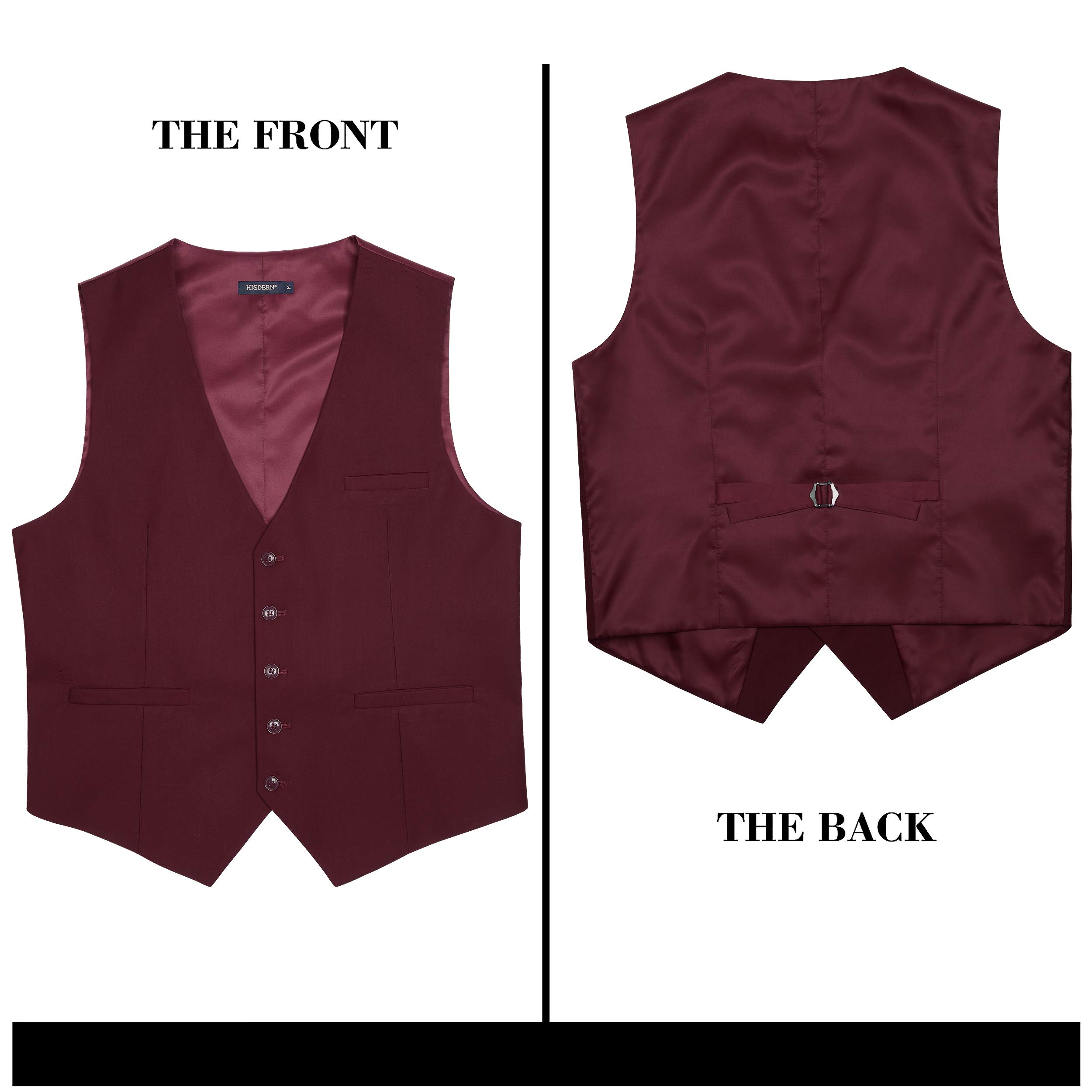 HISDERN Gilet de couleur unie en coton pour gilet de soiree formelle pour hommes