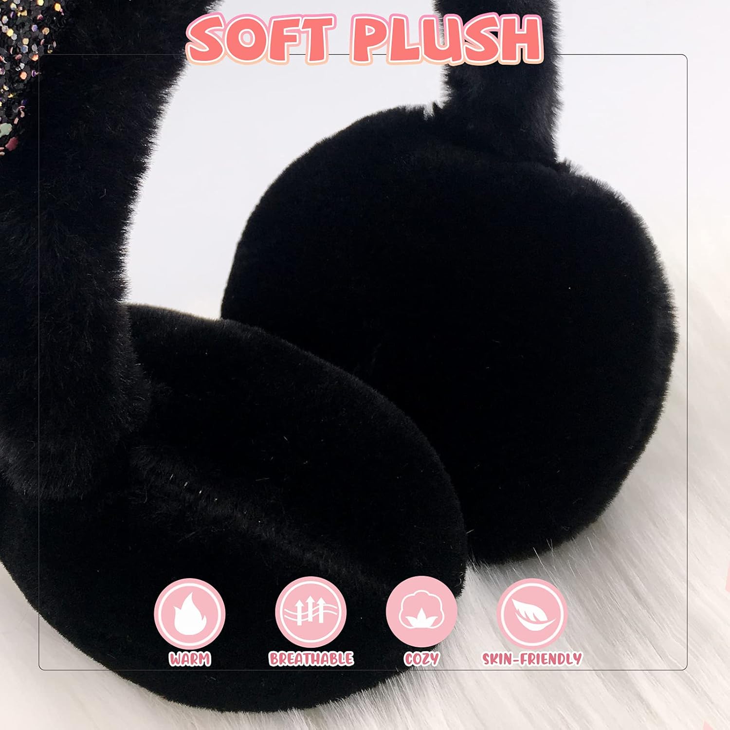 XIAOHAWANG Winter Earmuffs for Kids Girl Warm Ear Muffs Baby Boy Plush Padded Ear Warmer - Image 2