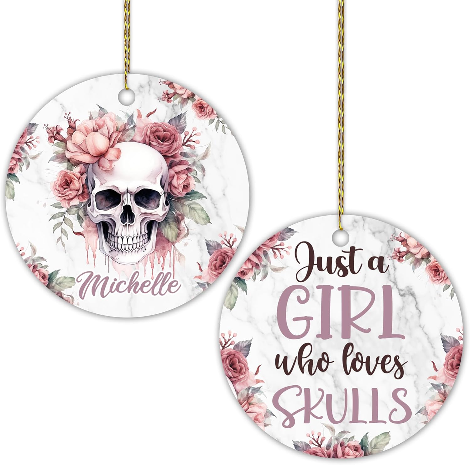 Hyturtle Personalized Skull Ornament Gifts for Skull Lovers