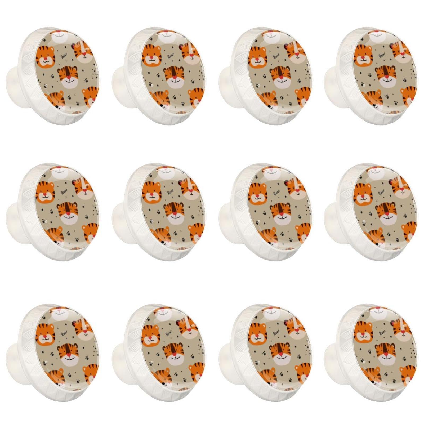 Boutons de tiroir en verre cristal Tiger durables et brillants pour poignées d'armoires