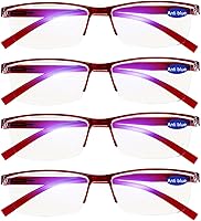 Vista 14 de Paquete de 4 lentes de lectura negros 1.0 para hombres y mujeres, con bloqueo de luz azul, lectores de computadora 1.0 1.25 1.5 1.75 2.0 2.25 2.5