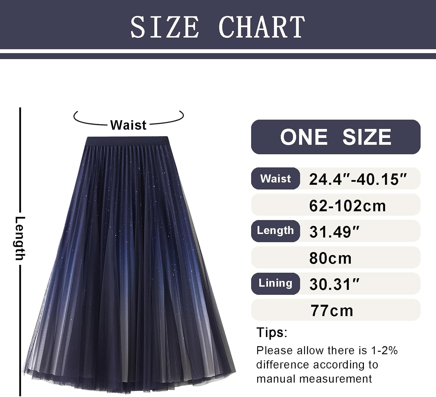 Womens Tulle Skirts Mesh Fairy Layered Skirt Elastic Waist Pleated A-Line Skirts Wedding Party Casual Tulle Skirt - Image 6