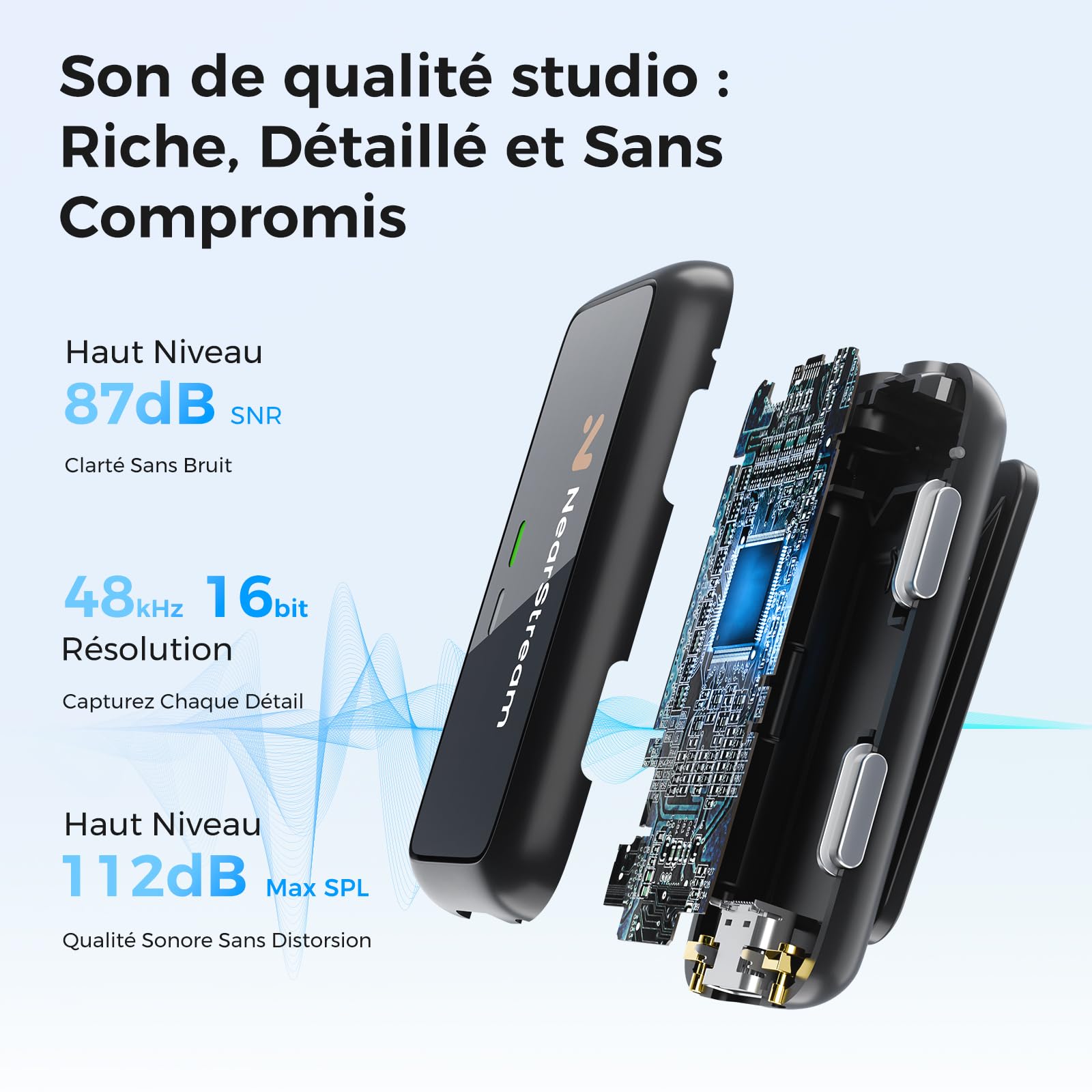 NearStream Micro Cravate sans Fil pour PC/Iphone/Androïde/Camera, AWM20T