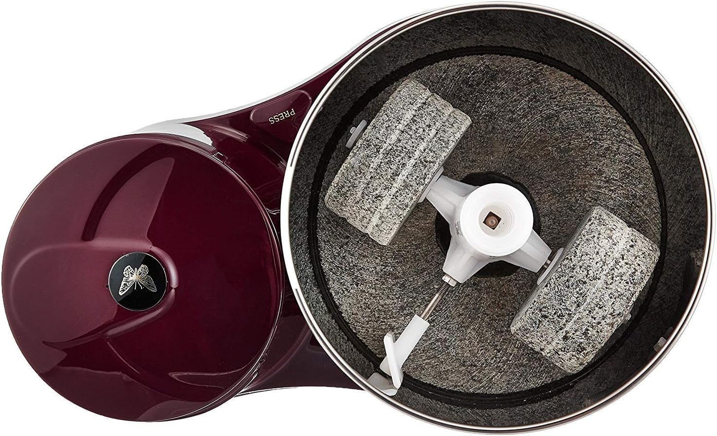 Butterfly Nashorn 2 Liter Tisch-Nassmühle (Kirsche) / Gratis Lieferung Nassmühle - Reismühle - Dhall Grinder - Getreidemühle - Curry Paste - Curry... (Indischer Stecker)