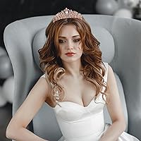 Vista 17 de Corona, coronas para mujer, tiaras para mujer, corona de princesa, corona de cumpleaños, tiaras y coronas para mujer diadema de cumpleaños, Aleación