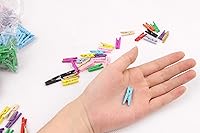 Vista 3 de Pequeño pin de ropa para manualidades, decoración de árbol de Navidad, clips con cordel de yute, paquete de 100