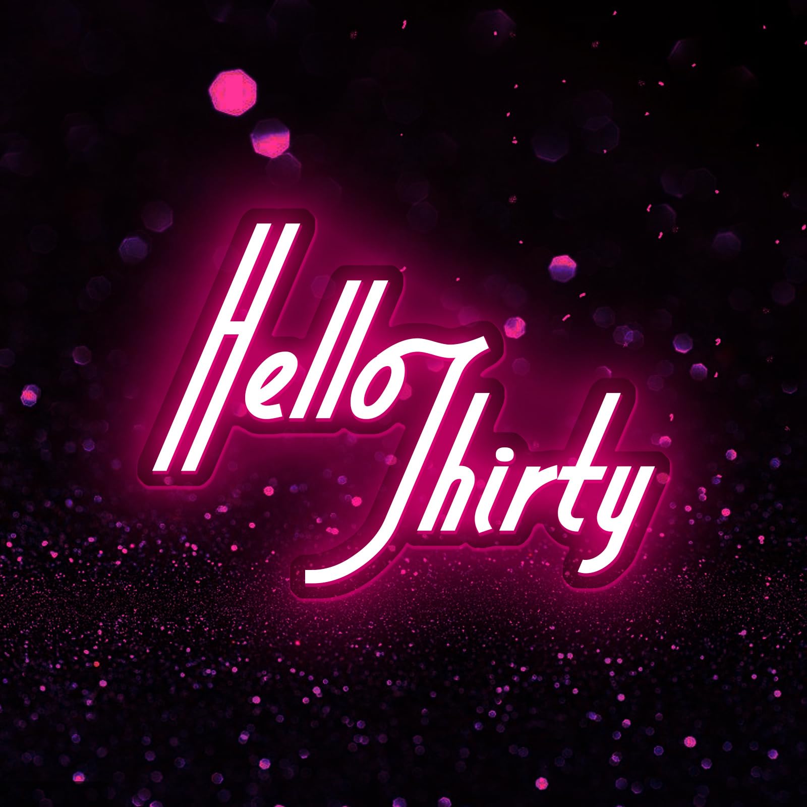 Pink 30th Birthday Party LED Neon Light Night Atmosphere Light Bar Restaurant Mall Wall Decoration Reusable Birthday Party Surprise