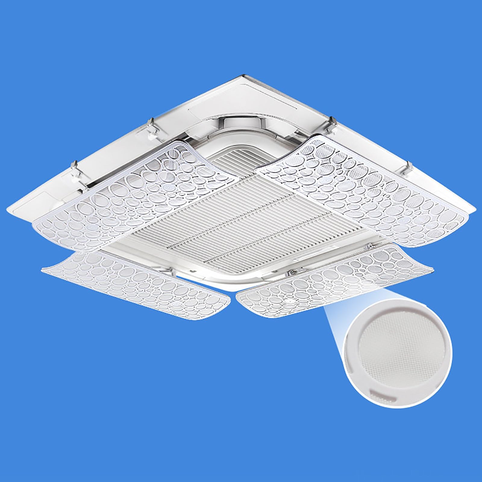 YCYHXJB 4 Pack Adjustable Air Conditioner Deflector, 24in×8in Ceiling Vent Deflector, Anti Direct Blowing Air-Conditioning Windshield