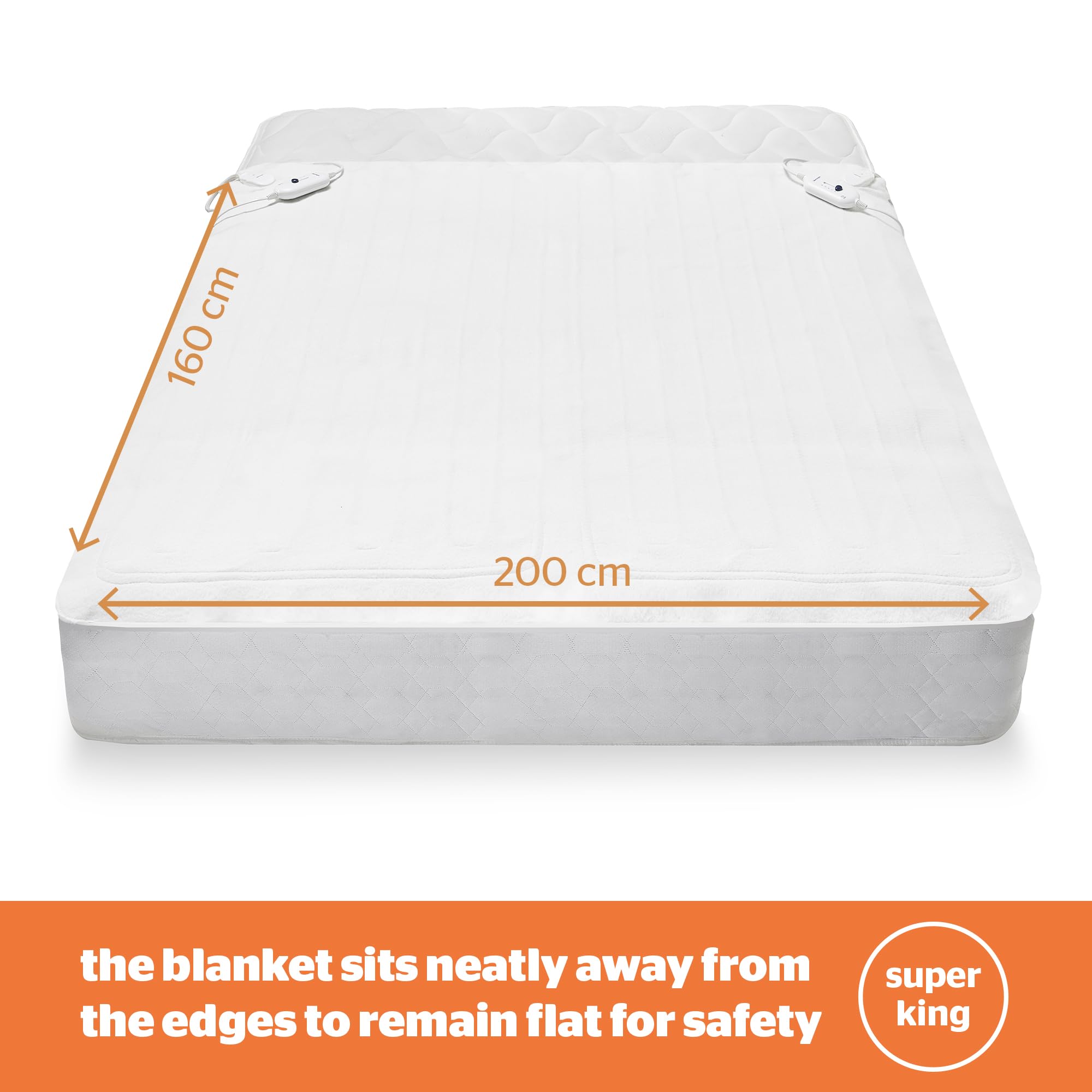 Silentnight Dual Control Electric Blanket Super King - Heated Electric  Underblanket Bed Warmer Sheet with 3 Heat Settings, Easy Fit Straps and  Split Controls - Machine Washable - Super King 160x200cm :