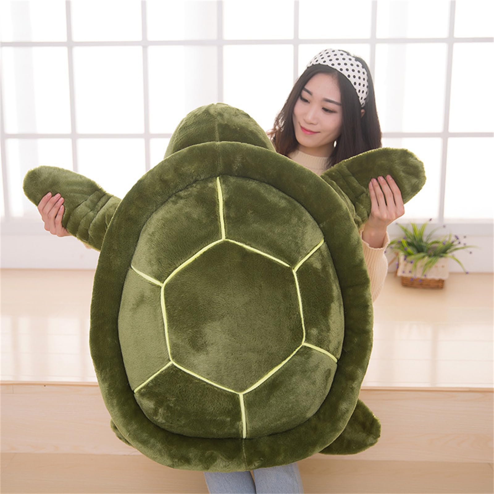 Schildkröte Kuscheltier, Große Plüschschildkröte Plüschtier - Weiches Flauschiges Grünes Kuscheltier (65 cm, Grün)