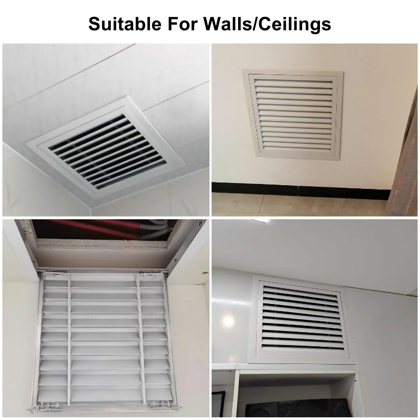 Rejilla, Puerta de Acceso con Rejilla, Tapa de Aluminio para Orificio de Pared para Retorno de Aire y Acceso de Mantenimiento, Interruptor Oculto, 40 x 60 cm (15,7 x 23,6 Pulgadas), diseño d