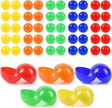 Raffle Balls, 50 PCS 3CM Fillable Balls, 5 Colors