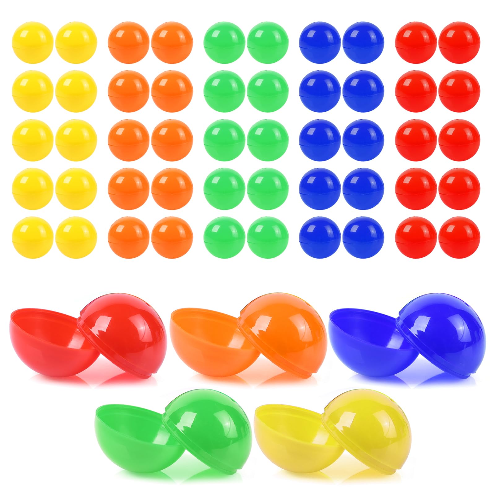 Gsrhzd Raffle Balls, 50 PCS 3CM Fillable Balls, Lottery Balls, Plastic Bingo Balls, Hollow Balls with No Number, for Party Games, DIY Projects, 5 Colors