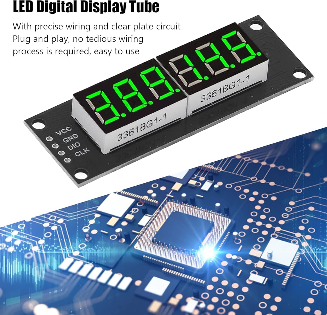 7 Segment LED Display 6 Digit Digital Tube Plug and Play 0.36in