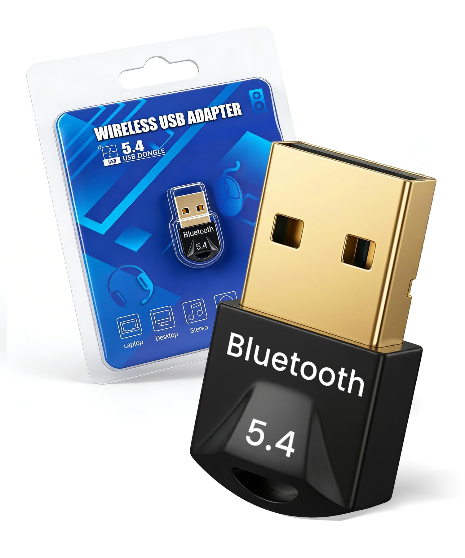 AIYEEN Bluetooth 5.4 USB Adapter for PC, Driver-Free USB Bluetooth Dongle for Desktop Computer, Connect Up to 5 Devices, 20m Long Range, for Headphones, Speakers, Mouse, Keyboard (Windows)