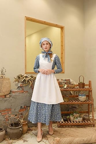 Miniatura 2 de ROLECOS - Vestido de disfraz de pionero para mujer, ropa histórica americana, vestido colonial modesto de la pradera