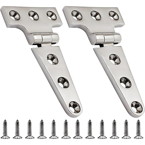 316 Stainless Steel T Hinges Marine Grade Heavy Duty Boat Hatch Hinge Casting Cabinet Hardware Door Hinge with Screws