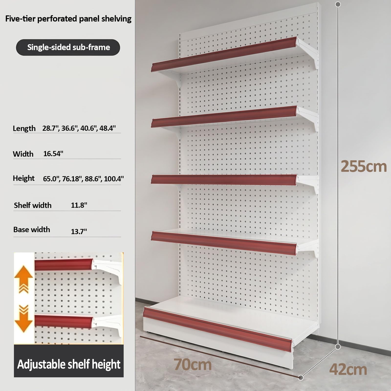 Étagère Ouverte réglable en Acier laminé à Froid - Rayonnage assemblable pour supermarchés et magasins, Extension illimitée