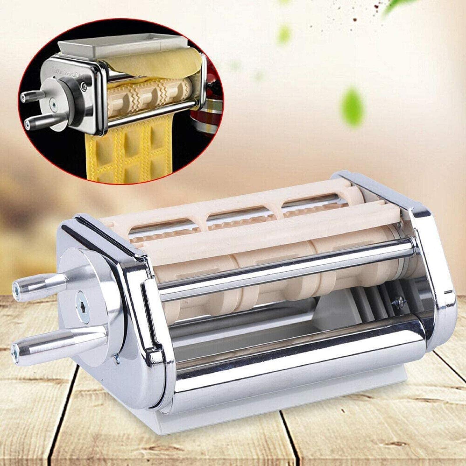 Accesorio para hacer raviolis para batidora de soporte de cocina, rodillo de pasta de acero inoxidable 304 y cortador de espaguetis para cocina doméstica