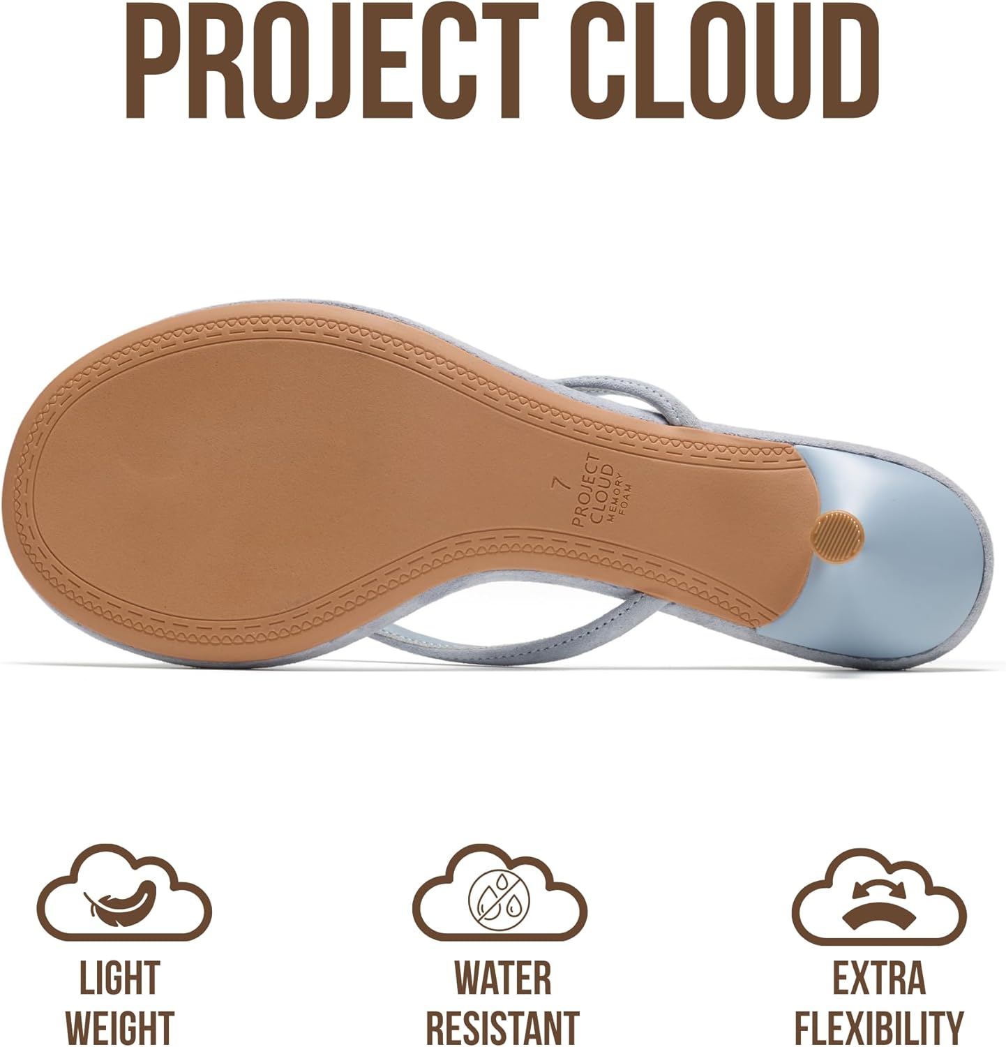 Project Cloud 100% Genuine Leather Kitten Heels for Women Footwear - Memory Foam Fashion Thong Heels for Women - Lightweight Summer Sandals for Womens 2026 (Mango)