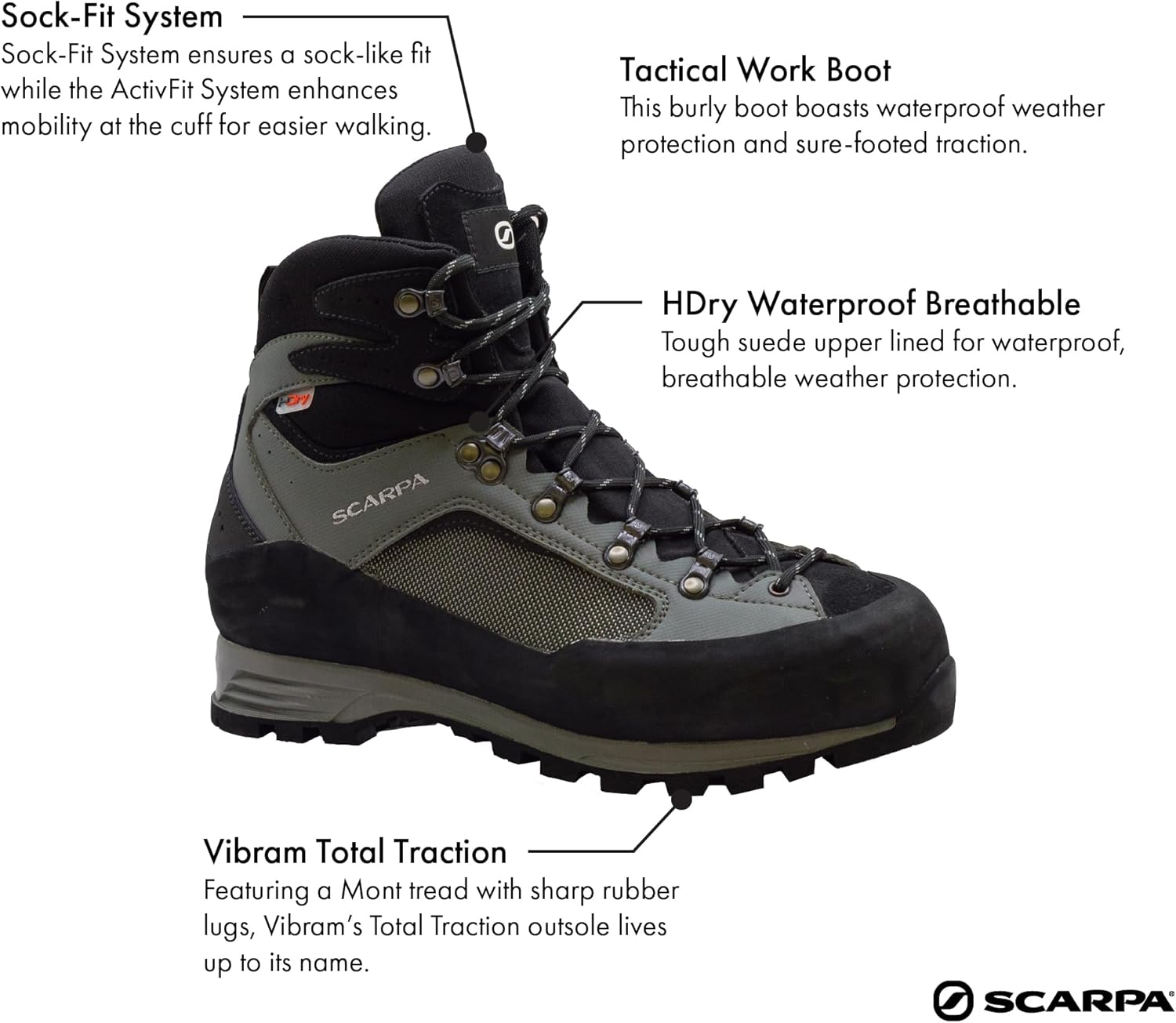 SCARPA R-Evolution 8 HD Boots - Lightweight, Waterproof Hiking Boot for Backpacking, Guiding, & Hunting