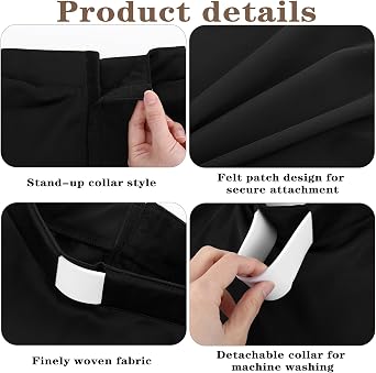 2 Pcs Priest Collar, Unisex Clergy Black Clergy Collar with Insert White Tab, Priest Costume Tab Collars for Clergys Shirt