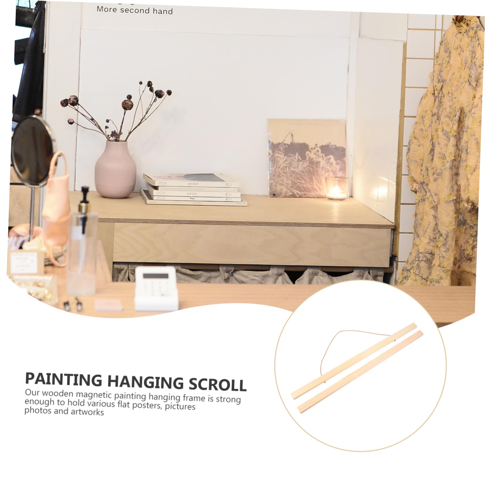 ABOOFAN 2stücke Magnetische Holz Posterleiste Aus Kiefer Einfaches Aufhängen Von Bildern Und Postern Für Zuhause Flexibles Design Mit Starkem Halt Für Kunstwerke Und Drucke