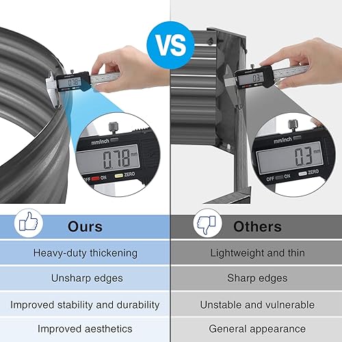 Miniatura 35 de Land Guard 2 camas de jardín elevadas de acero galvanizado, jardineras elevadas de metal grandes de 8 x 4 x 1 pie, cama de jardín elevada