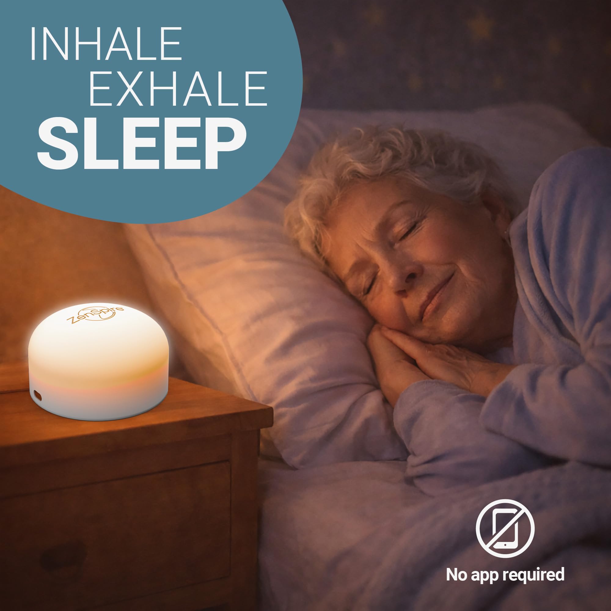 ZENSPIRE+ Dispositivo antiestrés | Dispositivo para la relajación y la meditación que favorece el sueño - Ayuda a conciliar el sueño y favorece el descanso y el bienestar | luz zen, sonido y vibración