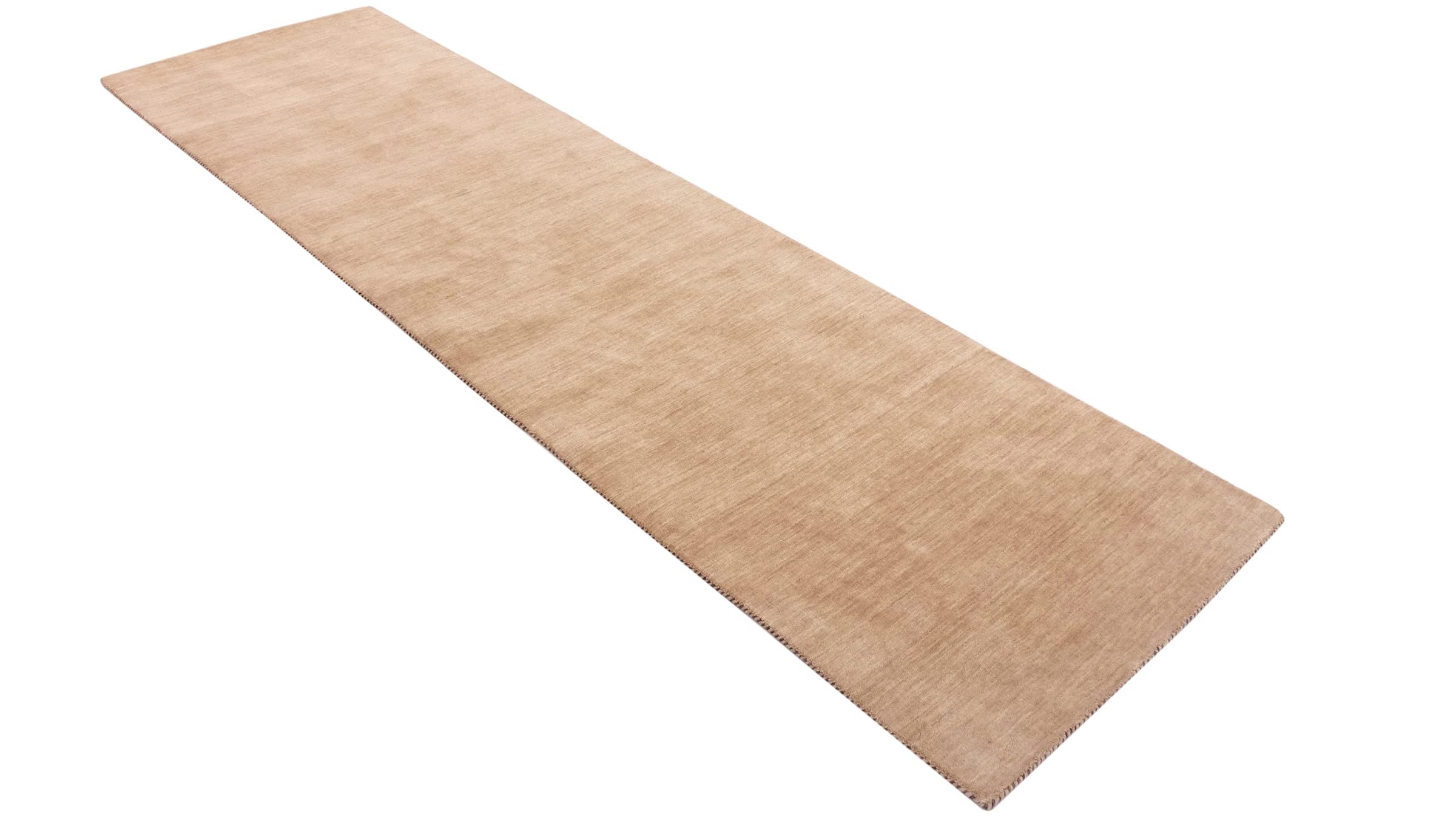 Gabbeh Uni Tapis en laine tissé à la main Beige uni 80 x 200 cm