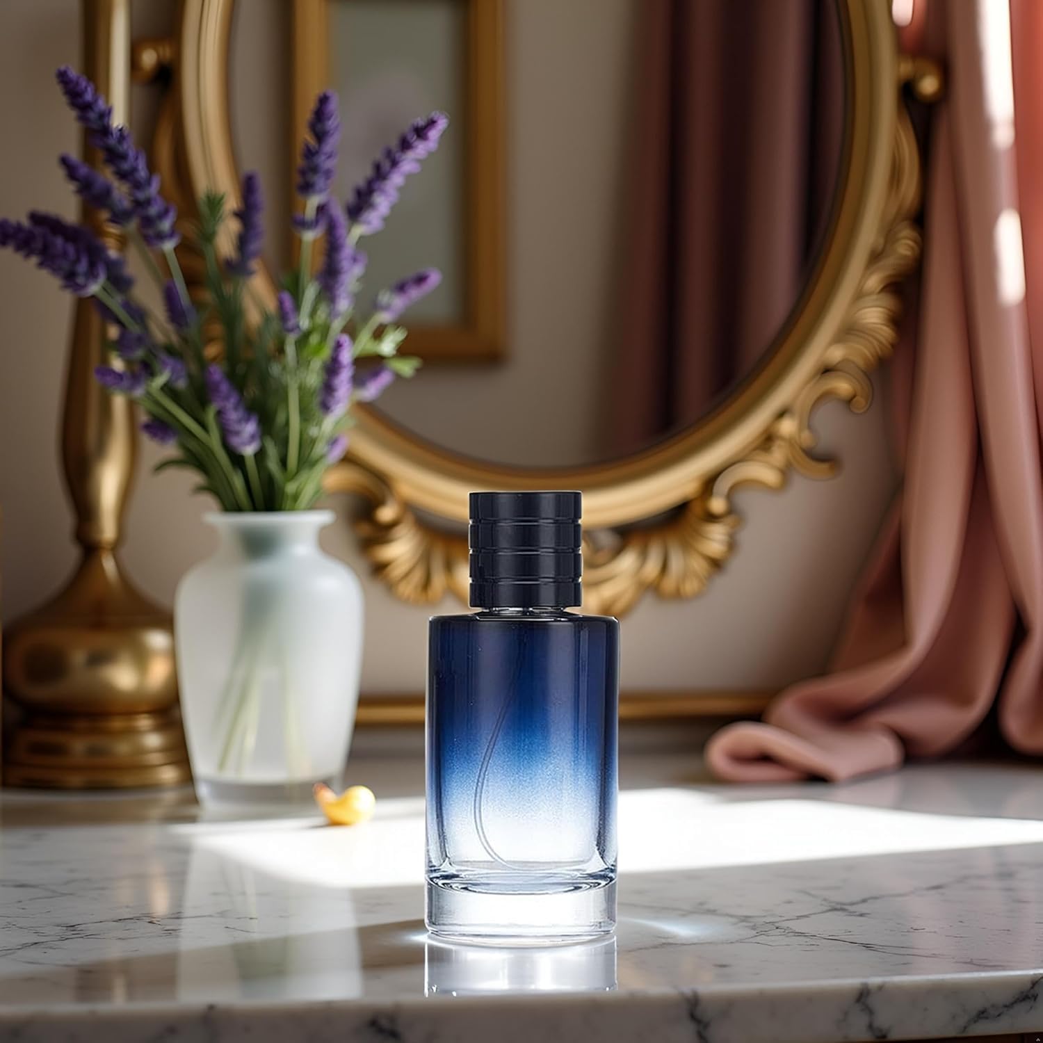2 Pcs Blue 30ml Perfume Atomizer, Portable Glass Spray Refillable Small Bottle, Travel Cosmetics Outdoor Dispensing Mini Spray Bottle,Refillable Containers, Spray Bottles