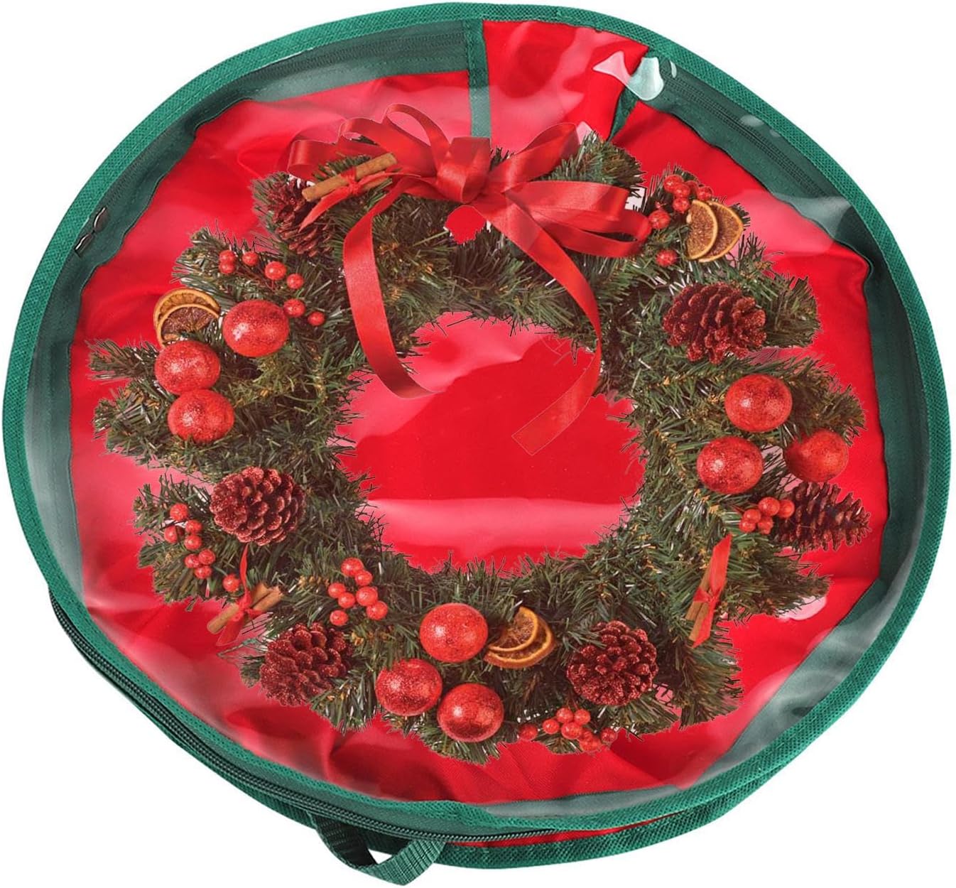 Wreath Bag,Christmas Organizer with Clear Window,Oxford Cloth Wreath Storage Containers | for Easter Holiday Party Events Wedding Decorations Ornaments Home Garage